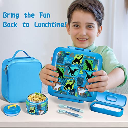 Bento Lunch Box with 8oz Soup Thermo, 5 Compartment, Thermo Food Jar and Lunch Bag X1732