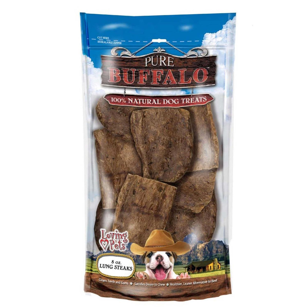 Pure Buffalo Lung Steaks Dog Treat L43830