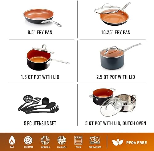 15 Pc Non Stick Ceramic Cookware Set C986946