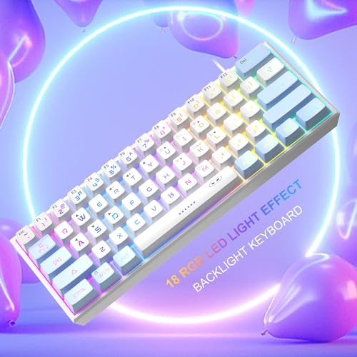 Mini 60% RGB Backlit 61 Key Ultra-Compact Mechanical Feeling Keyboard (Black) G7411
