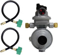 RV Camper LP Propane 2 Stage Automatic Regulator with 2 x 15 QCC Acme Pigtails P853642