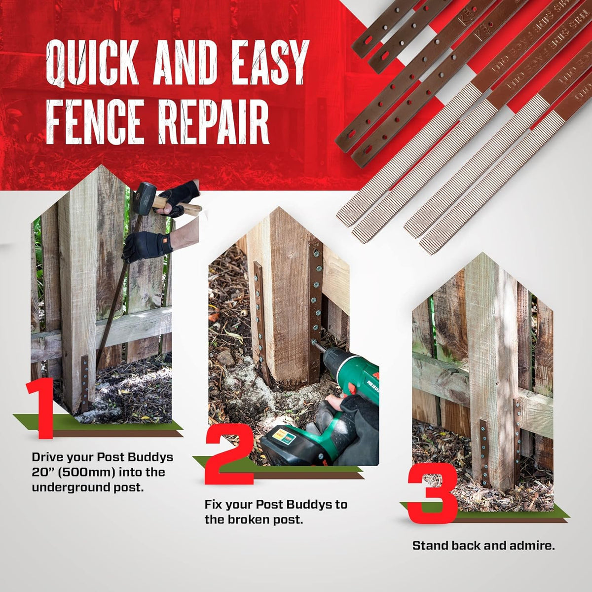 Pack of 4 Wood Post Repair Q7049