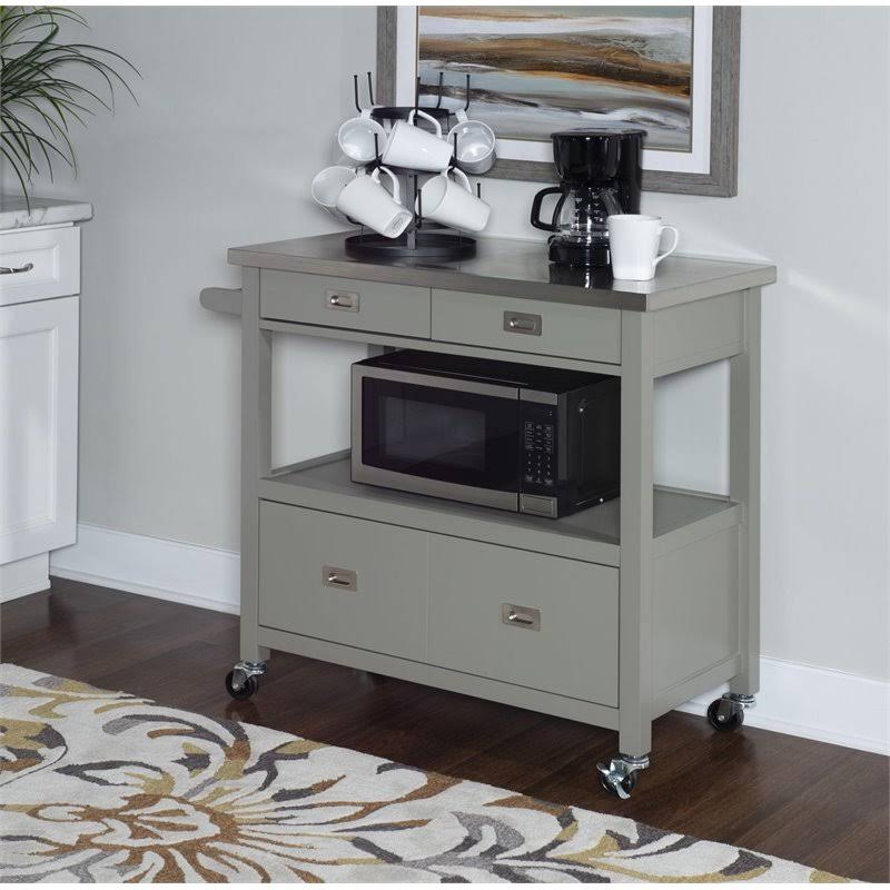 Gray Stainless Steel Top Kitchen Cart F93677