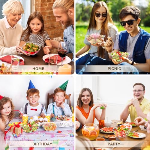 25 Pack 8 oz Clear Plastic Serving Bowls P7512