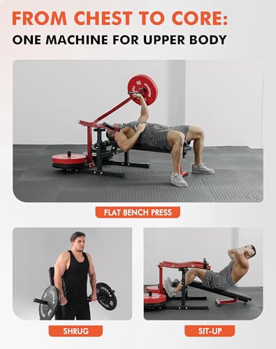 Chest Press Machine with Independent Converging Arms, Adjustable Flat Incline Bench A282711