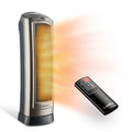 23" 1500W Oscillating Ceramic Space Heater with Timer, Remote, Silver I643