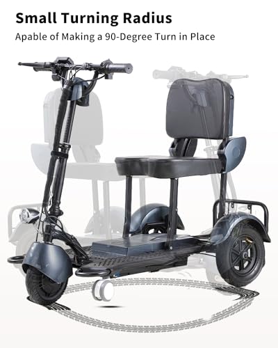 Black 3 Wheel Lightweight Folding Mobility Scooter A531