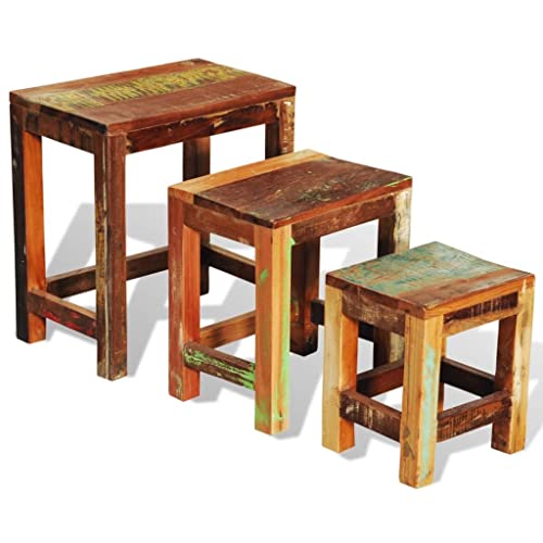 Nesting Table Set of 3 Wood I232921