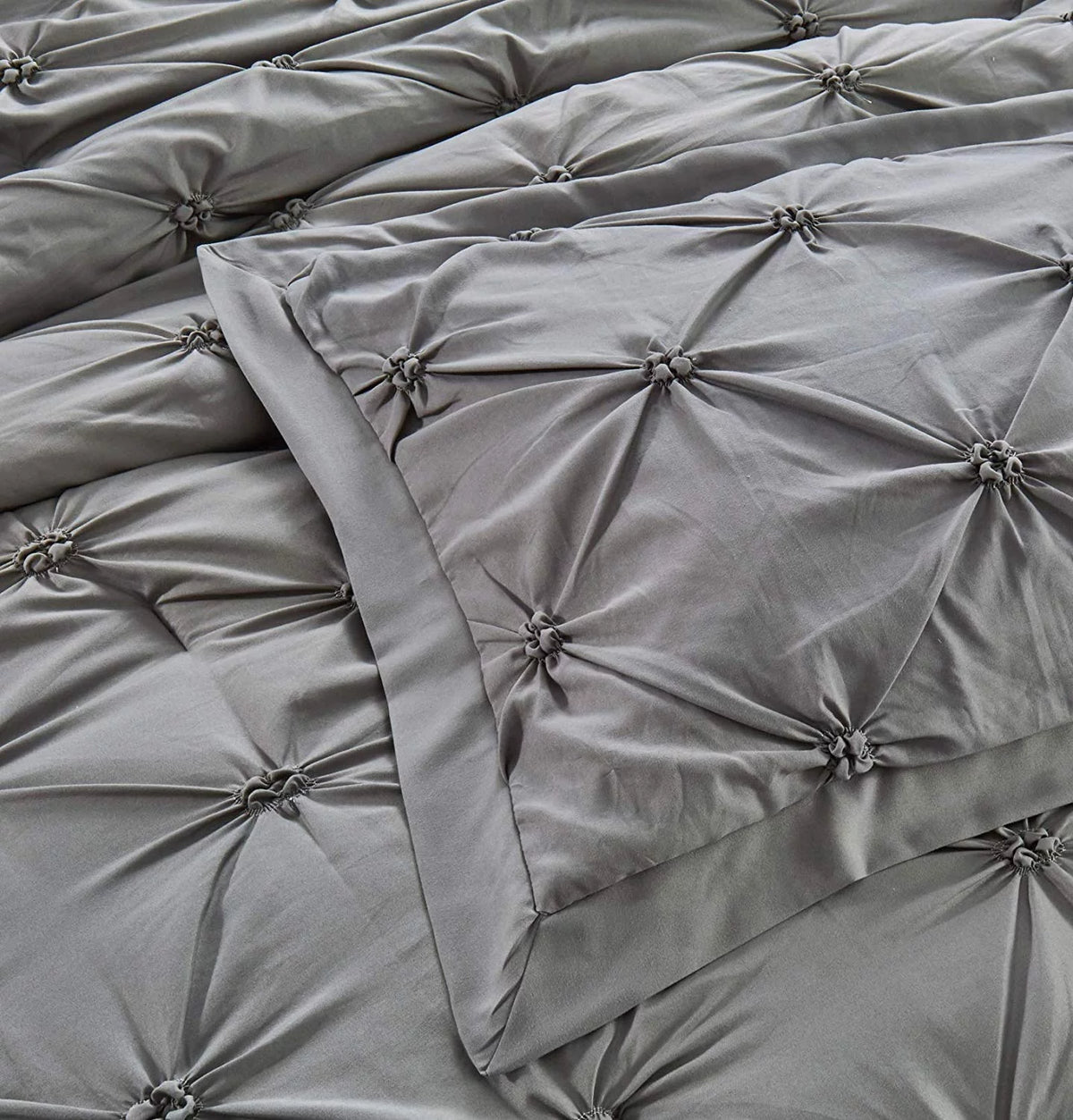 8 Piece Queen Grey Reversible Comforter Set B40199
