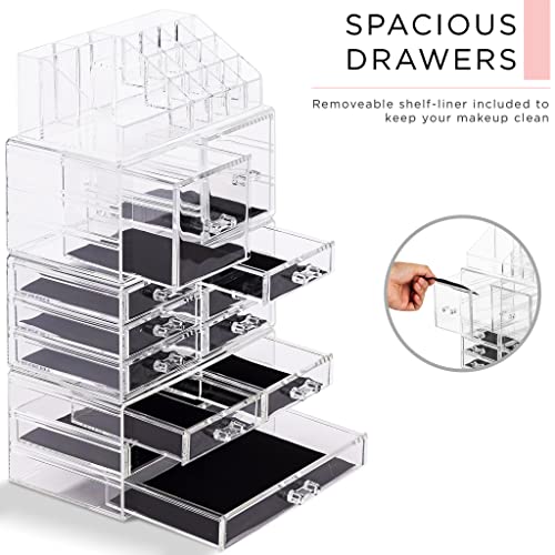 Clear Stackable 12 Drawers Makeup Organizer H502896