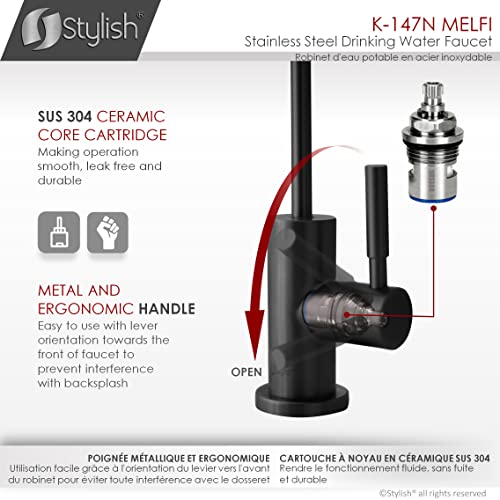 Matte Black Kitchen Sink Drinking Water Faucet A356