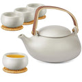 27 oz Ceramic Japanese Teapot with Fine Stainers and 4 Cups I1804