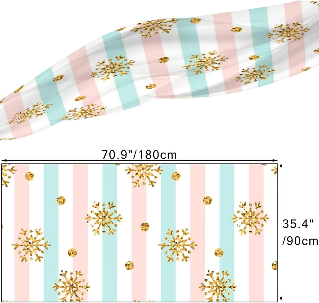 Gold Snowflake Long Silk Neck Scarf Lightweight Shawl Wrap Scarves O28207
