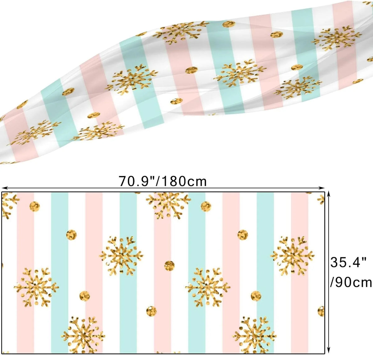 Gold Snowflake Long Silk Neck Scarf Lightweight Shawl Wrap Scarves O28207