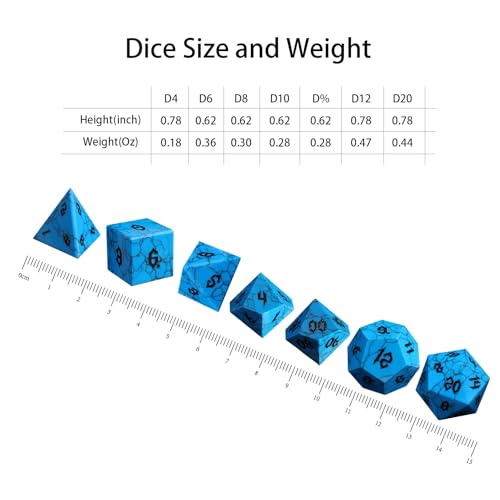 7 PCS Stone DND Dice Set with Case P585623