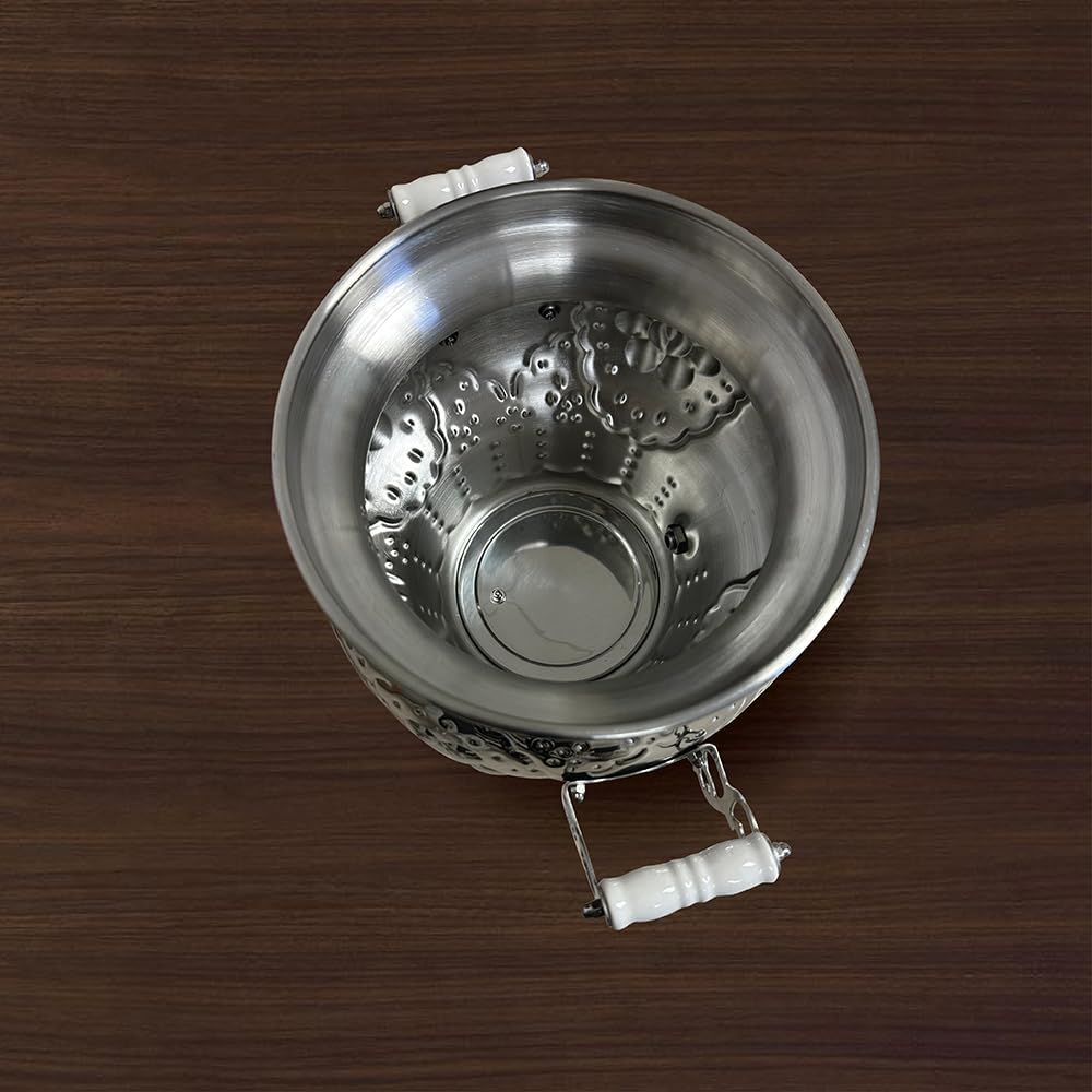 Electric Stainless Steel Samovar Tea Kettle (1 liter) Large Stainless Steel (5.0 Liters) Silver Y408