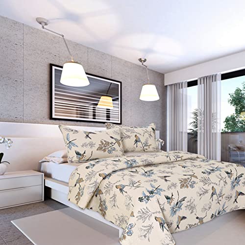 3 Piece Queen Cotton Quilt Set with Pillowcases L694490