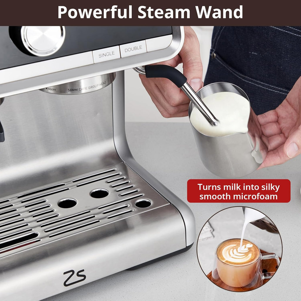 Stainless Steel Espresso Maker 20 Bar Pressure 2.8L Water Tank W334199