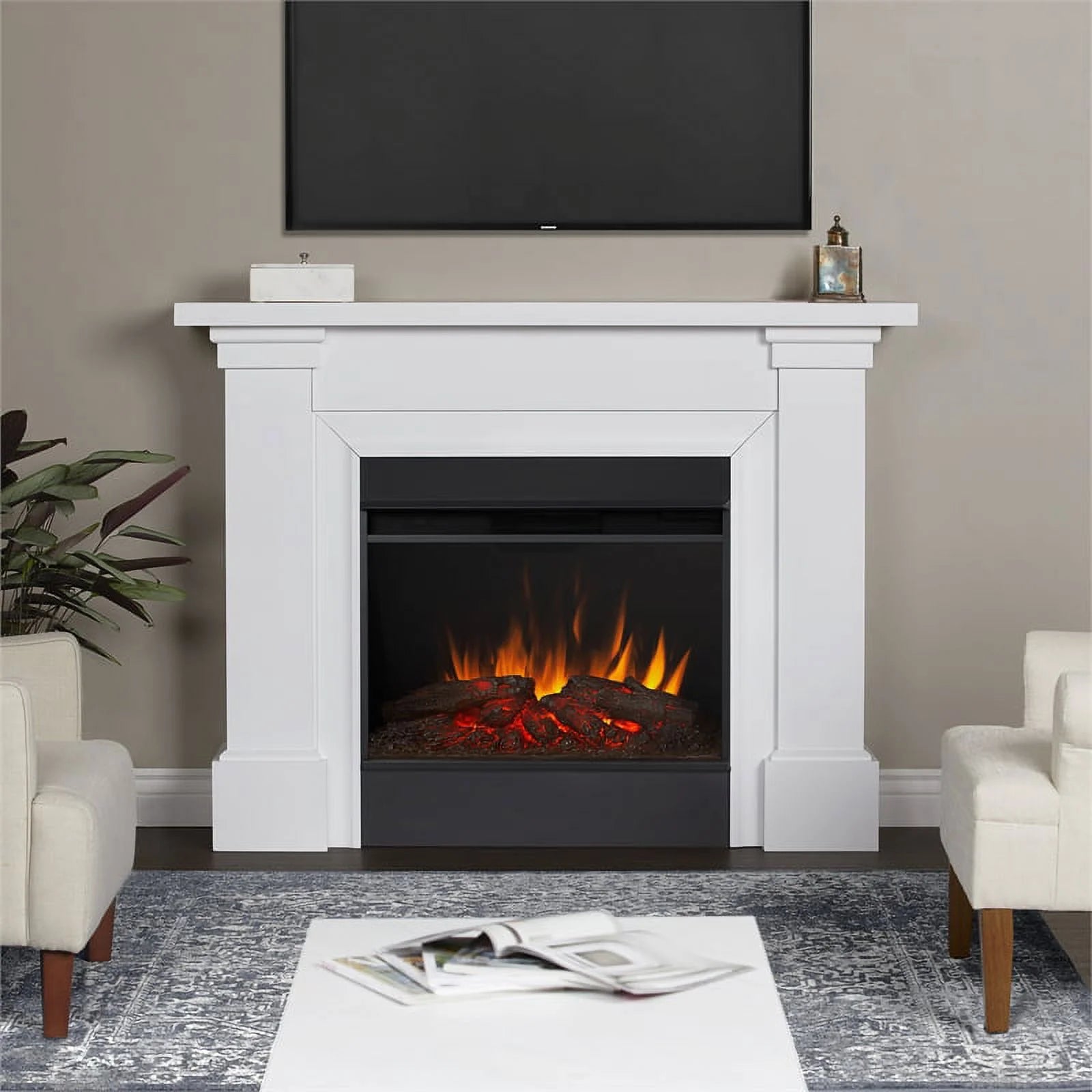 White Electric Fireplace P111
