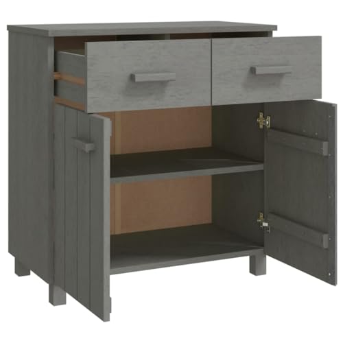 Light Gray Solid Wood Pine Sideboard Q84200
