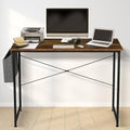 Brown 47 Inch Wooden Writing Desk with Storage Bag X26007