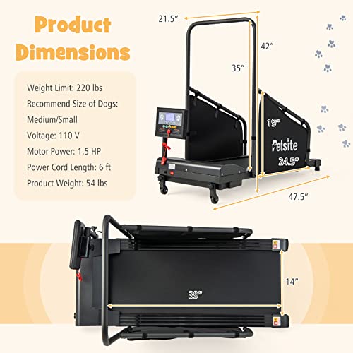 Dog Treadmill with LCD Display Screen, 220 LBS K169085
