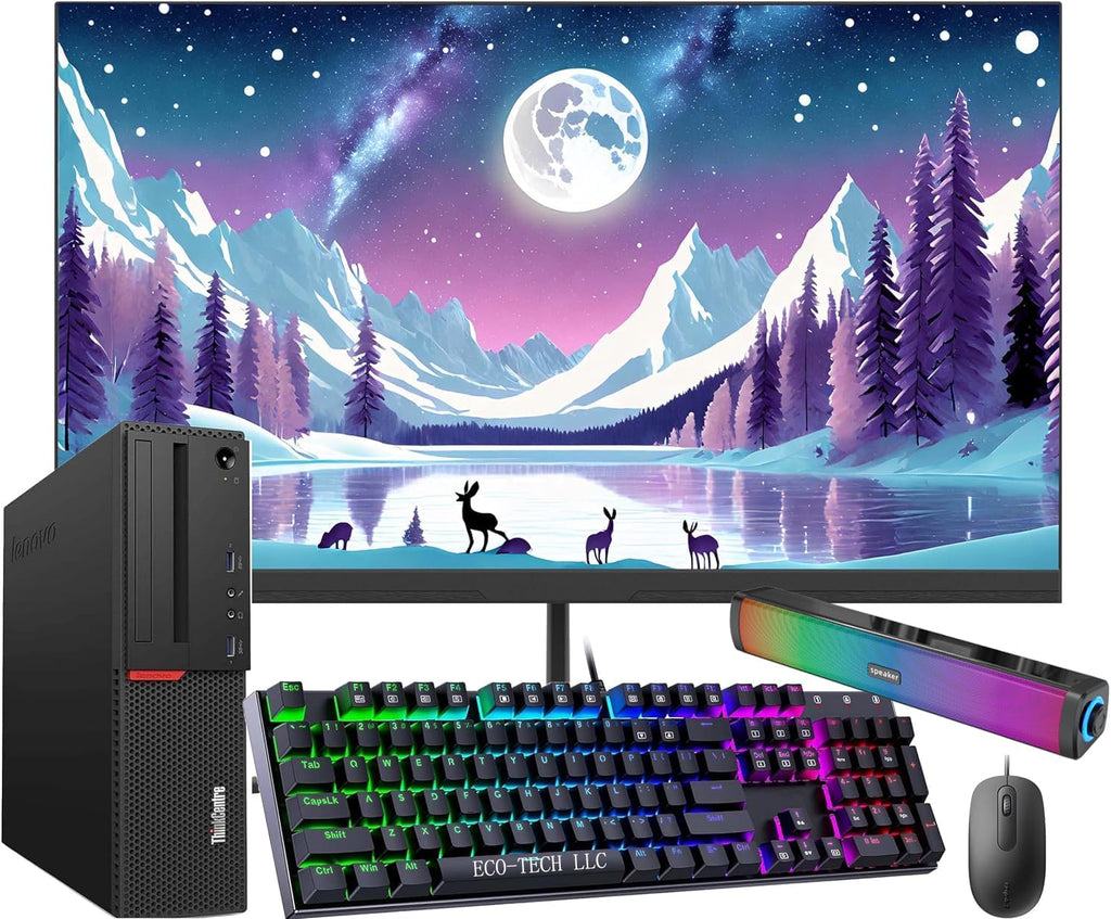 24'' FHD Monitor Desktop Computer with Core i3-6100 3.70GHz, 16GB DDR4, 256GB SSD & 500GB, Windows 10 Pro V736541