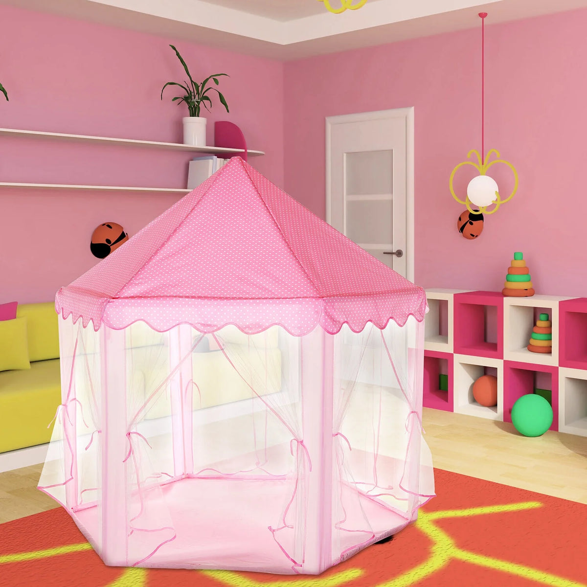 Pink Princess Castle Play Tent Playhouse Z4893