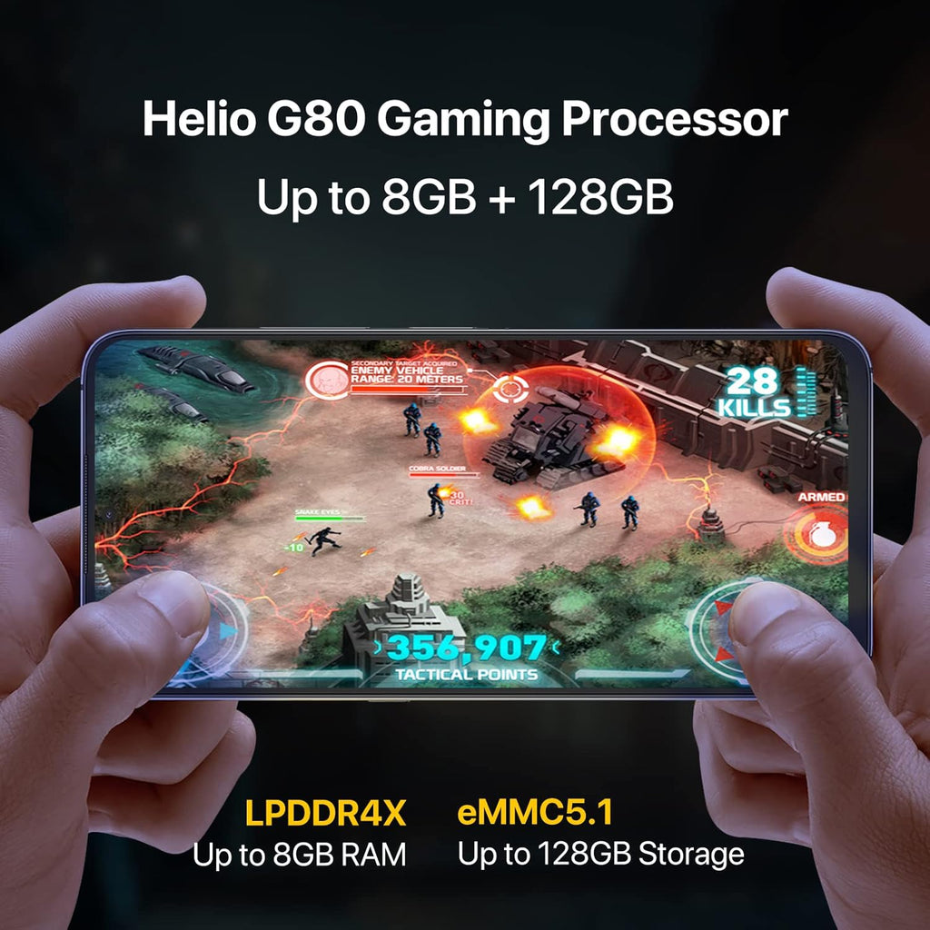 Unlocked Cell Phone, 4GB+128GB Expandable 256GB, 6.8 Inch FHD Touch Screen, 5150mAh Battery, Dual SIM 4G F130696