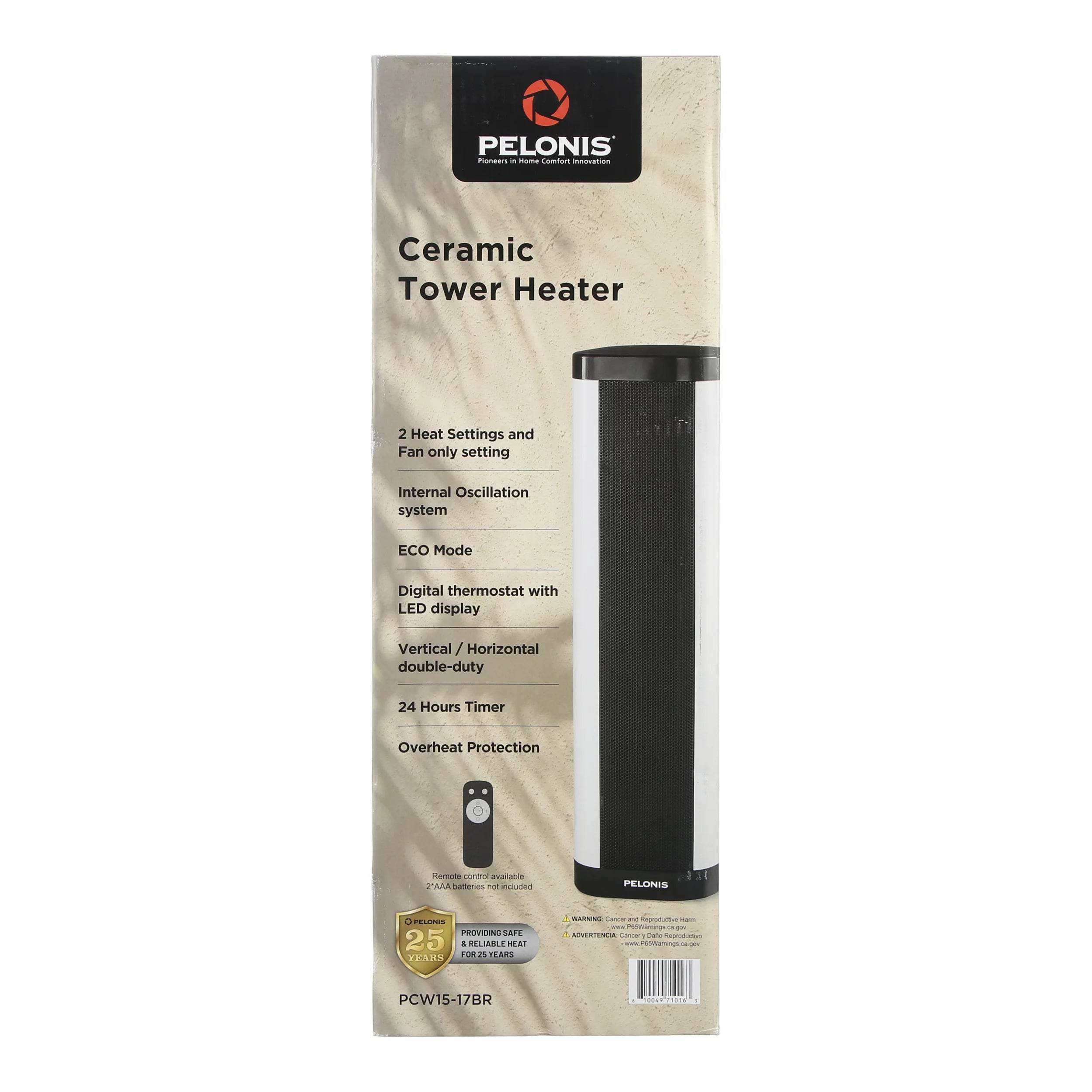 22" 1500W Ceramic Tower Electric Space Heater P780