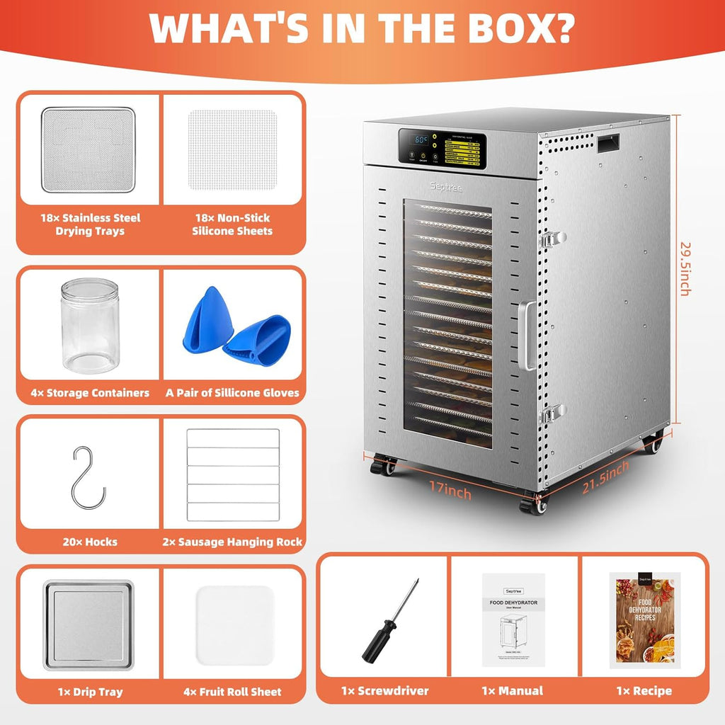 18 Trays Stainless Steel Commercial Food Dehydrator I10678