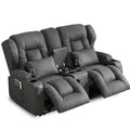 65" Manual Reclining Loveseat Sofa with Console and Cup Holders X300