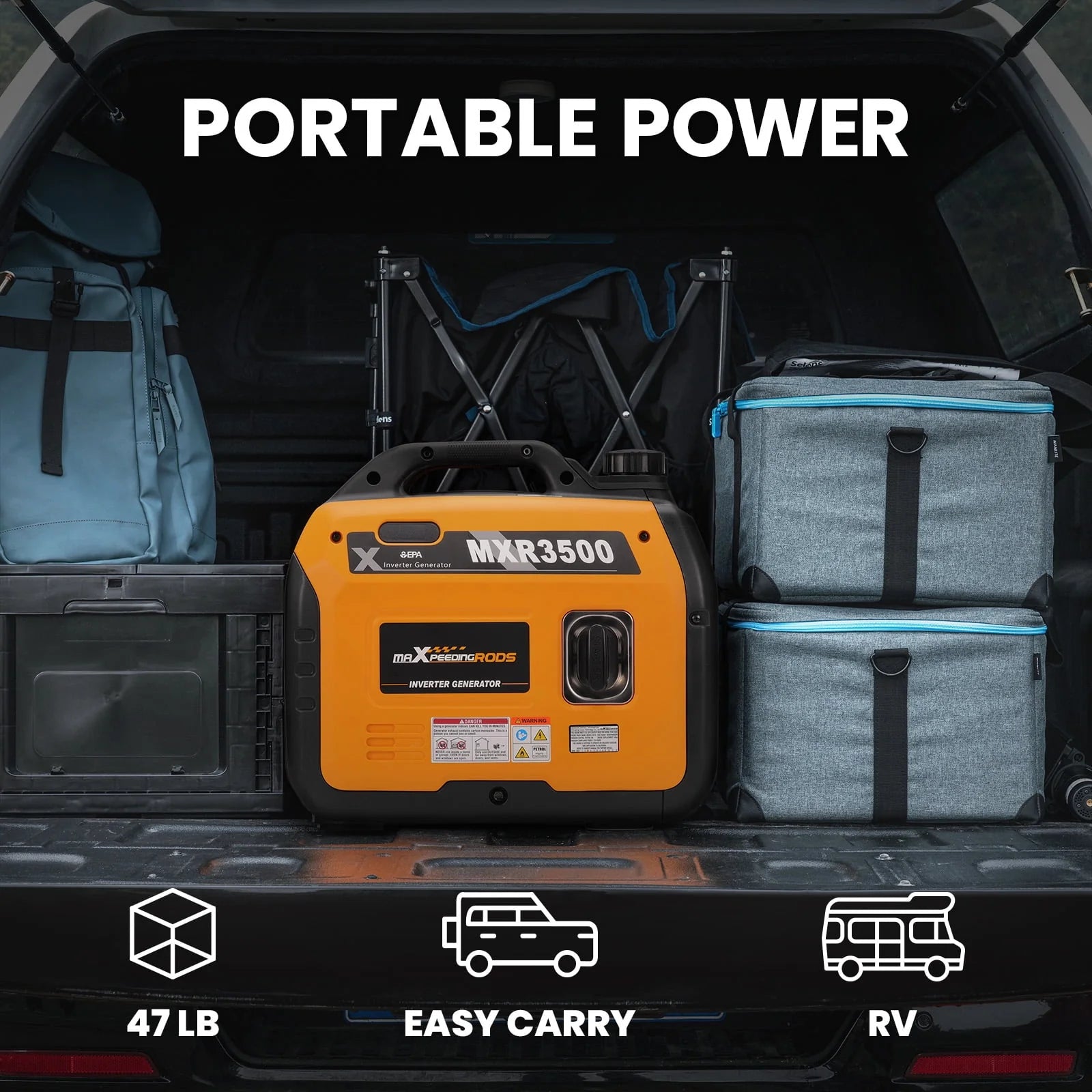 3500W Ultralight Electric Start Portable Inverter Generator U82542