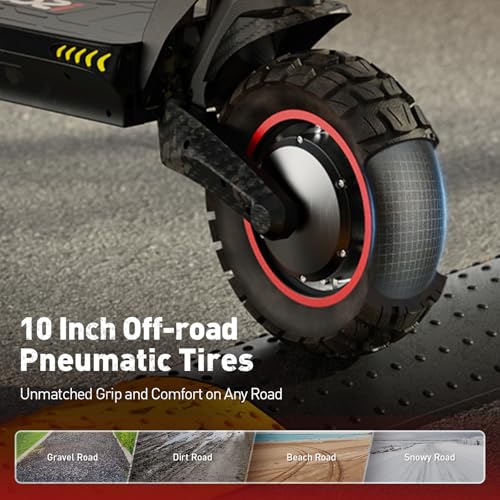 Electric Scooter with 28/38 MPH Top Speed, 40/50 Miles Range, 10/11" Offroad Pneumatic Tires, Foldable E7682