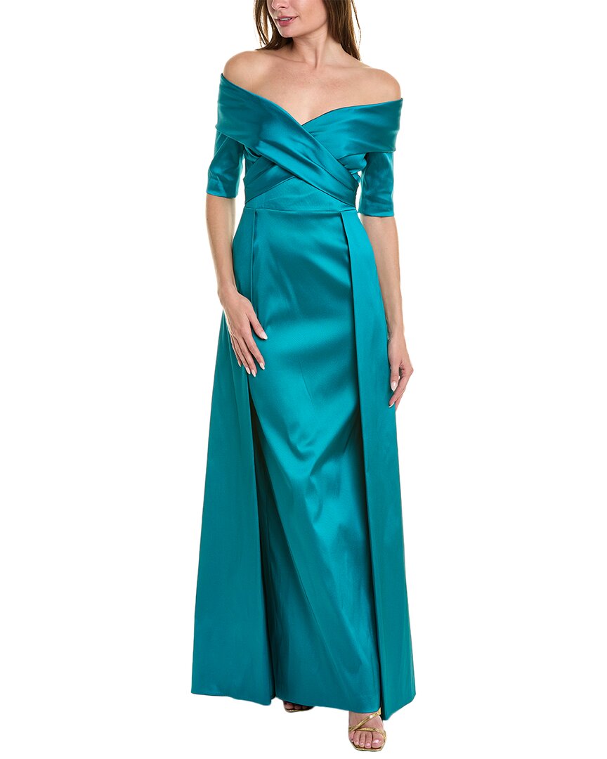 Off-The-Shoulder Gown, Blue Y2832
