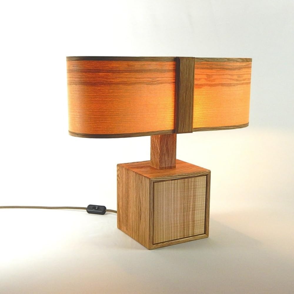 20"W x 18"H x 8"D Oak Wood Table Lamp W731