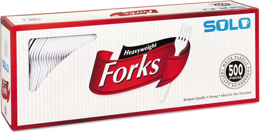 White Plastic Forks, 6.41", 500/Ct I509