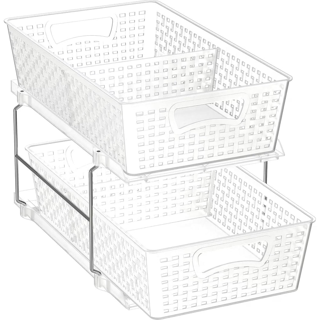 2 Tier Pull-Out Sliding Drawer Under-Sink Storage Organizer Tray O2684