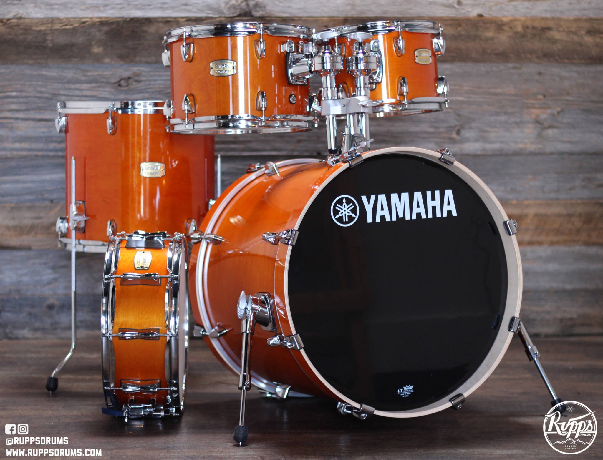 5-Piece Birch Shell Pack with 20x22 Bass Drum Honey Amber U711