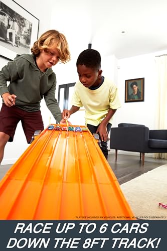 6-Lane Raceway Toy Car Track Set with 6 Cars N29461