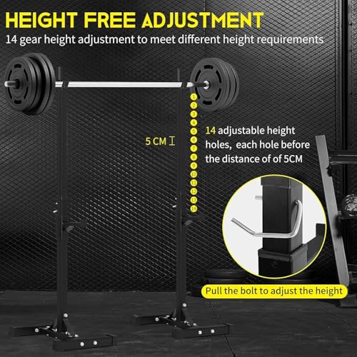 Black Adjustable Squat Rack Stand Set of 2 Z98468