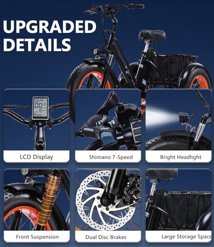 Electric Tricycle with 500W Motor, 20"x4.0" Fat Tire, 48V15Ah Battery L5718
