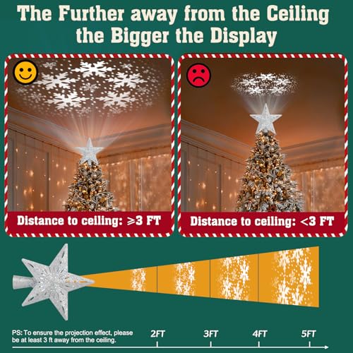 Gold Christmas Tree Topper with LED Projection X564870