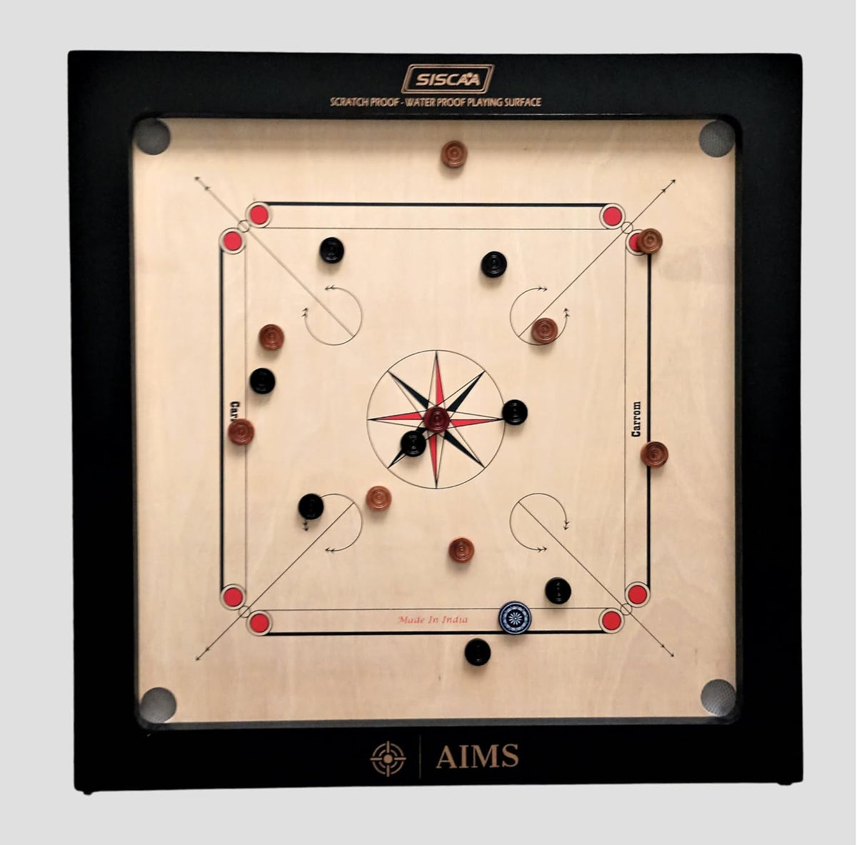 Full Size Carrom Board with Striker and Coins X3006