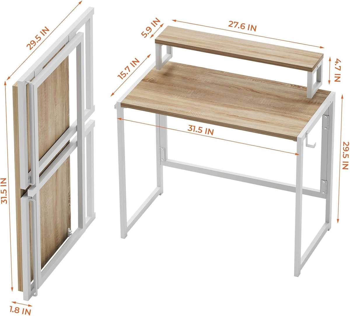 31.5 inch Folding Desk with Led Lights M75652