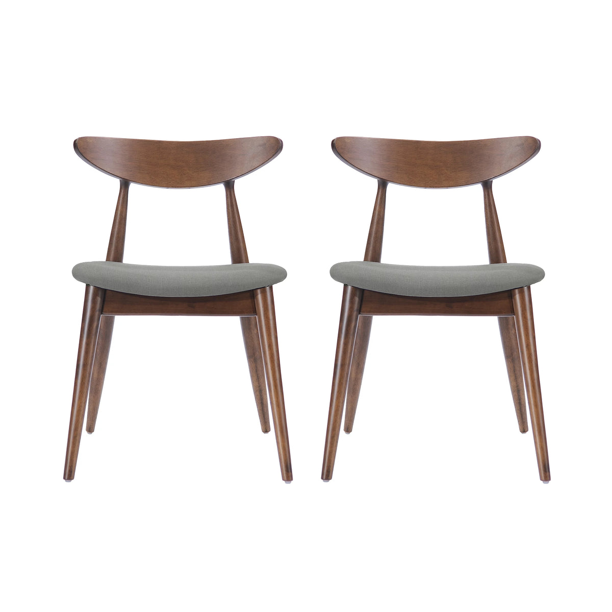 Light Grey Fabric Dining Chairs, Set of 2 P584399