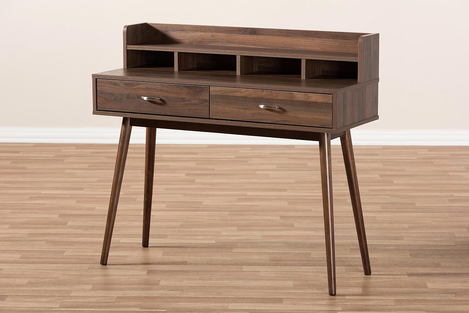 Walnut Brown 2-Drawer Desk L498