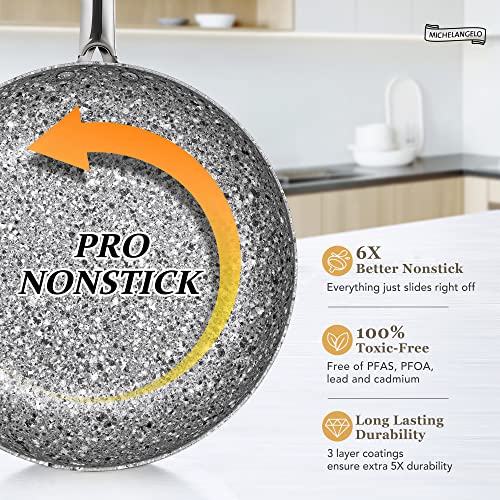12 Inch Nonstick Stone Frying Pan with Lid L886332