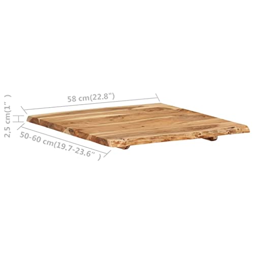 Solid Acacia Wood Table Top 22.8" x(19.7"-23.6") x1 H852613