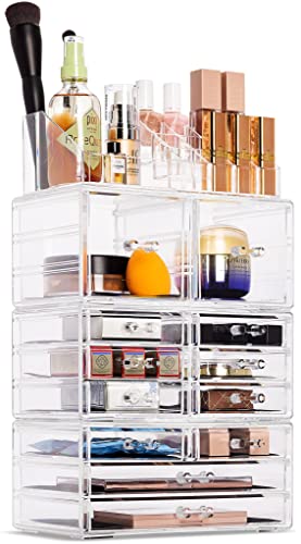 Clear Stackable 12 Drawers Makeup Organizer H502896
